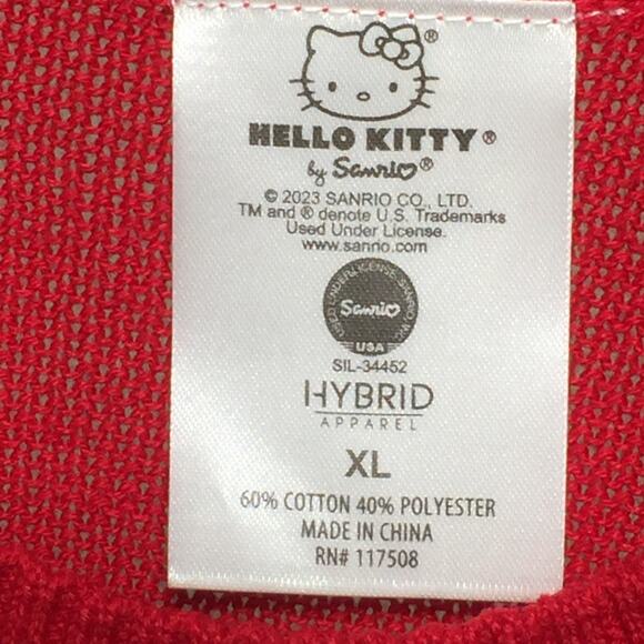 Sanrio Hello Kitty Red Knit Sweater Bows Pullover XL - Picture 4 of 4